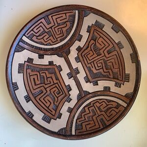 Handcrafted Tribal Design Wooden Plate